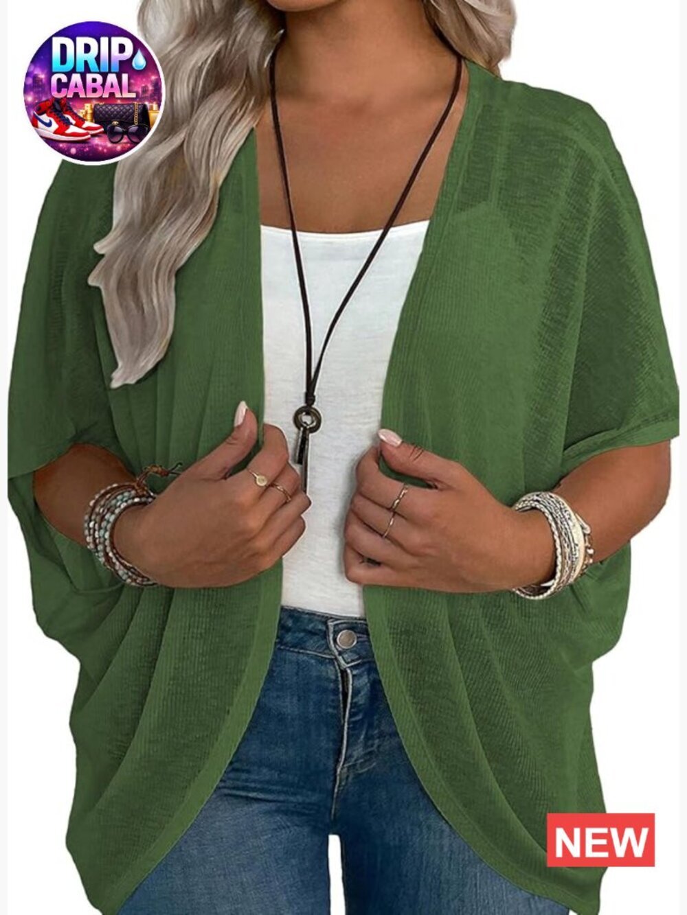 Plus Size Lightweight Half Sleeve Cardigan Open Front Summer Cover Up Tops